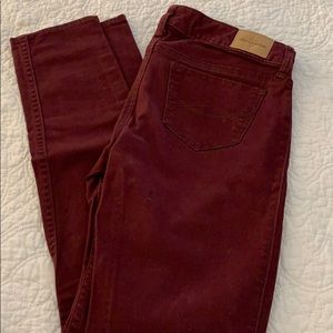 Burgundy jeans